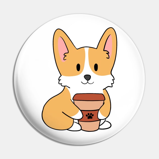 Coffee Corgi Pin by BiscuitSnack