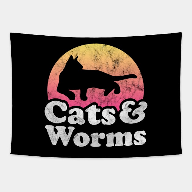 Cats and Worms Gift for Men, Women Kids Tapestry by JKFDesigns