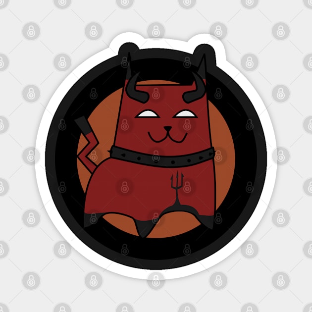 Devil Cat Cartoon | Devil Kitten | Cute Cat Magnet by DepicSpirit