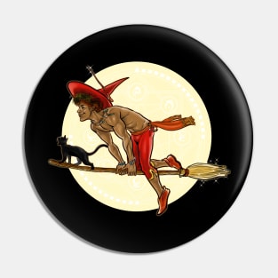 Witch Boy - Red/Ruby Pin