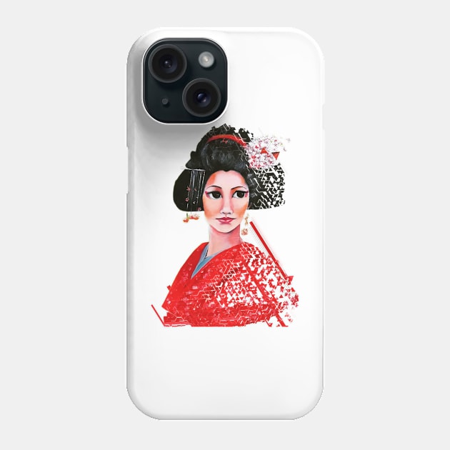 geisha Phone Case by reyhanartstudio