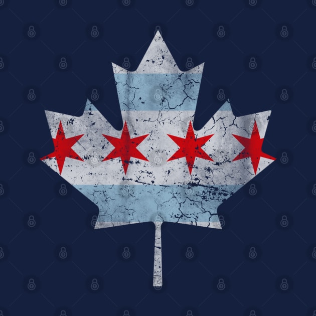 Chicago Flag Canadian Maple Leaf Canada by E