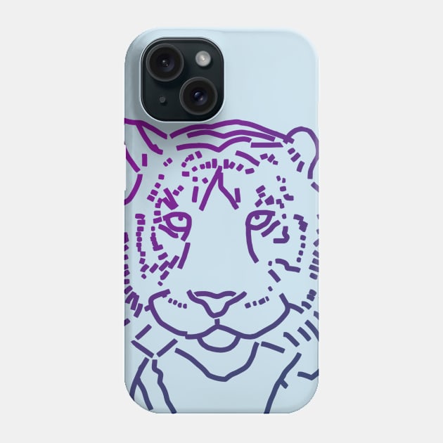 Blue Tiger Phone Case by ellenhenryart