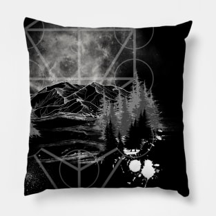 Galaxy mountain Pillow