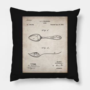 Kitchen Spoon Patent - Cook Chef Farmhouse Decor Art - Antique Pillow