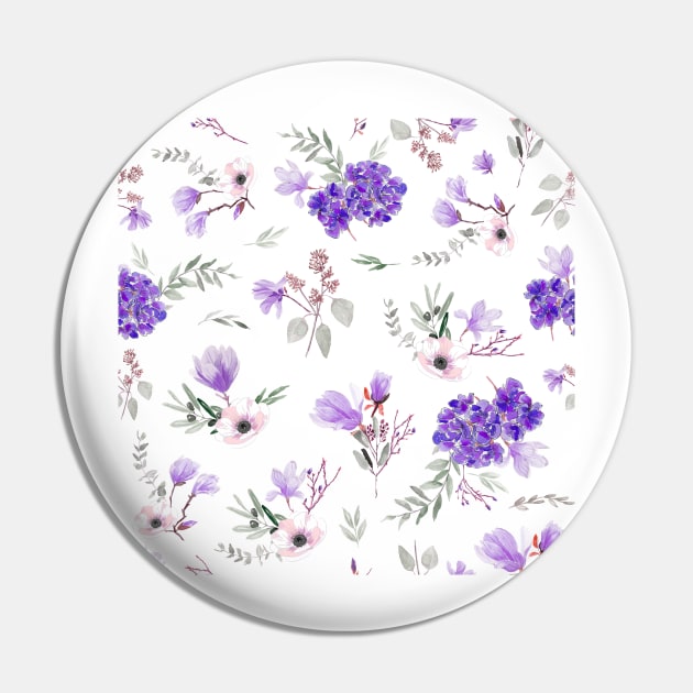 Violets Pin by AnisIllustration