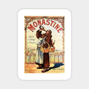 MONASTINE LIQUEUR Monk Drinking Alcohol Vintage French Magnet