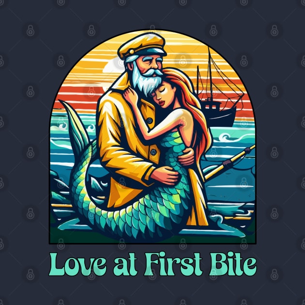 Love at First Bite [Mermaid and Fisherman] by Blended Designs