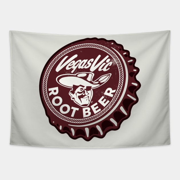 Vintage Vegas Vic Root Beer Soda Bottlecap Tapestry by StudioPM71