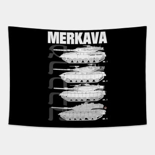 Merkava Mk1, Mk2, Mk3 and Mk4 on the same design Tapestry