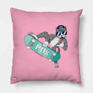 Portland Oregon Skater Cat Pillow