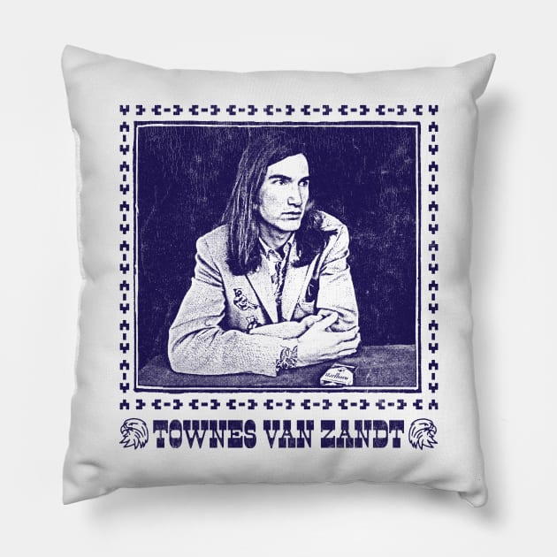 Townes Van Zandt /\/\/ Retro Style Outlaw Country Pillow by DankFutura