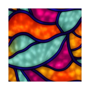 Vibrant Abstract Art - Stained Glass Design Pattern T-Shirt