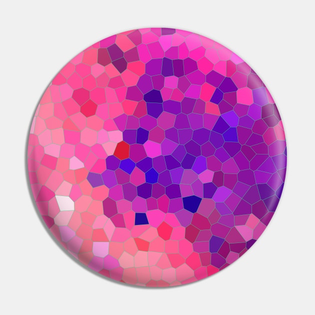 Pink Strawberry Mosaic Pattern Pin by ZeichenbloQ