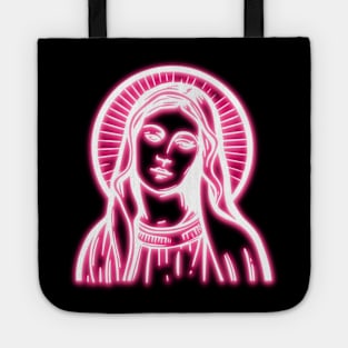 Pink Neon Virgin Mary Tote