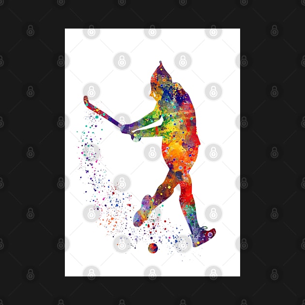 Girl Field Hockey Player Watercolor Sport by LotusGifts