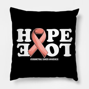 Endometrial Cancer Support | Peach Ribbon Squad Support Endometrial Cancer awareness Pillow