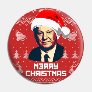 Boris Yeltsin Merry Christmas Pin