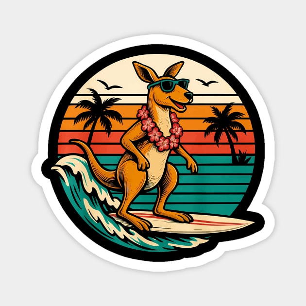Kangaroo surfing Magnet by SKIBITEES 