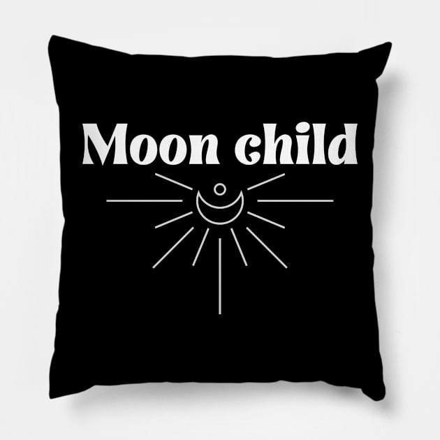 Simple and beautiful Moon Child Pillow by Kahytal