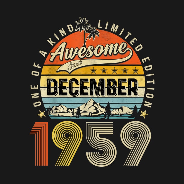 Awesome Since December 1959 Vintage 64th Birthday by cogemma.art