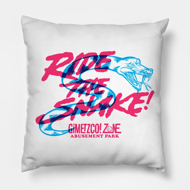 Ride the snake - G’Zap! Front/back Pillow by GiMETZCO!