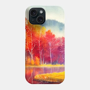 Colorful Autumn Landscape Watercolor 9 Phone Case