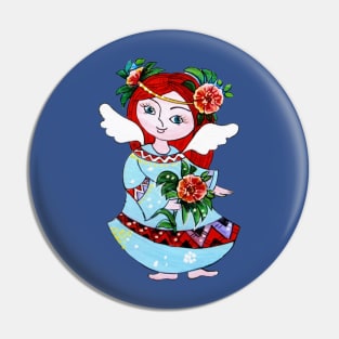 Angel girl with the flower decor Pin