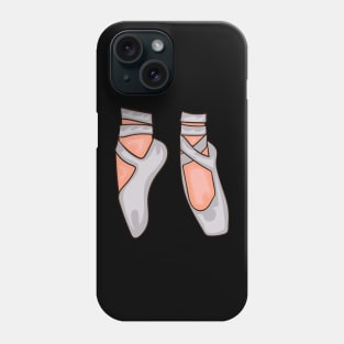 Silver Ballet Shoes Phone Case