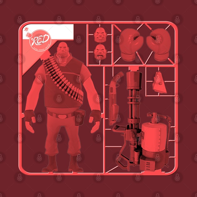 Team Fortress 2 - Heavy Weapons Guy Model Sprue - Red by Reds94