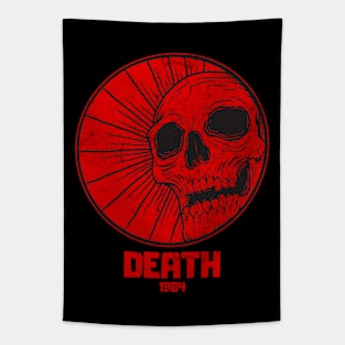 skull red death vintage vibes Tapestry