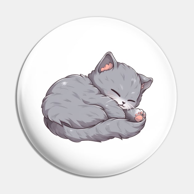 Cute Chartreux Sleeping Pin by SundayDonuts