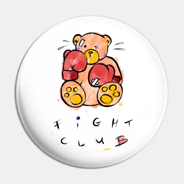 Max The Teddy Bear Fight Club Pin by Ewen Gur