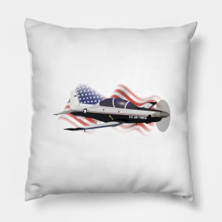 Patriotic T-6 Texan II Trainer Aircraft Pillow