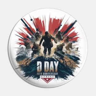 D Day 80th Anniversary Painting Splash Pin