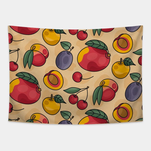 Stone Fruit Color Splash Tapestry by Simplulina