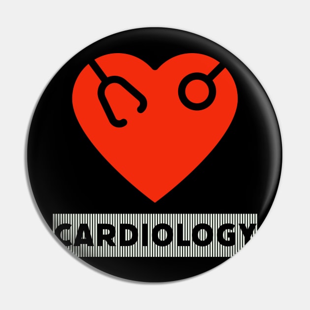Cardiology, Heart, Stethoscope Pin by docferds