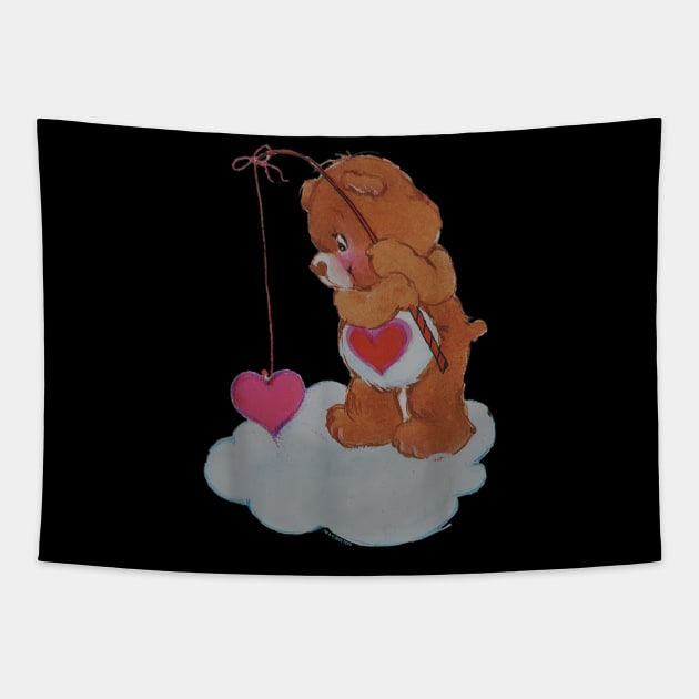 Care Bears Valentine's Day Tenderheart Bear Vintage Fishing Tapestry by zwestshops