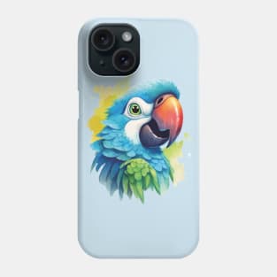 Vibrant Plumage: Exquisite Macaw Head Phone Case