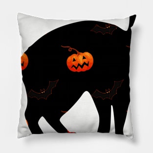 Black cat halloween Pillow