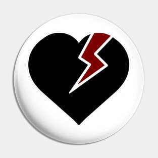 Broken Black Heart Pin