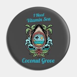 I Need Vitamin Sea Coconut Grove Shark Pin