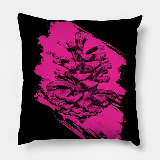 Pink pine cone Pillow by PallKris