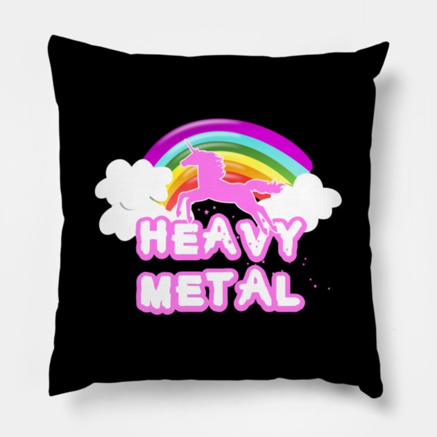 heavy metal unicorn- Pillow by Nulian Sanchez