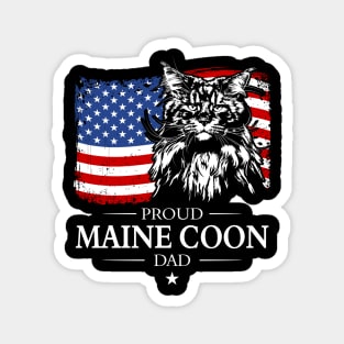 Proud Maine Coon Dad American Flag patriotic cat Magnet