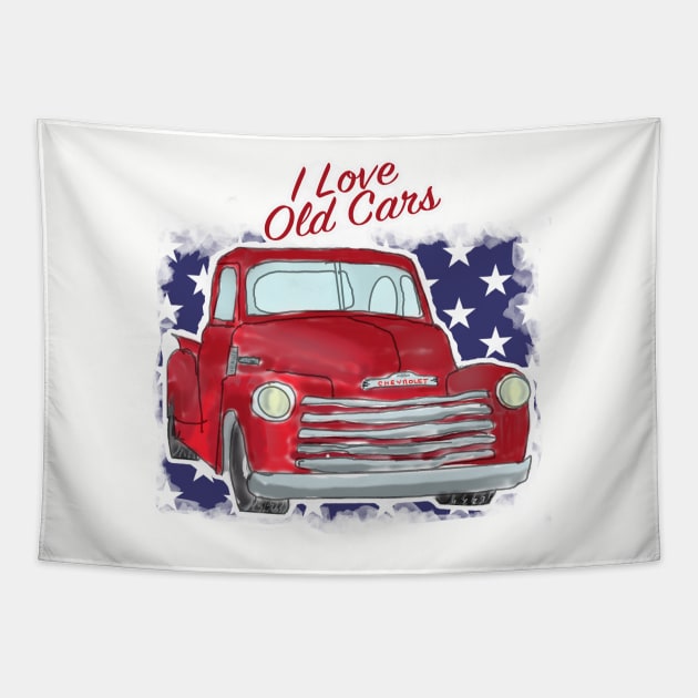 Old Cars Are Cool Tapestry by Custom Autos