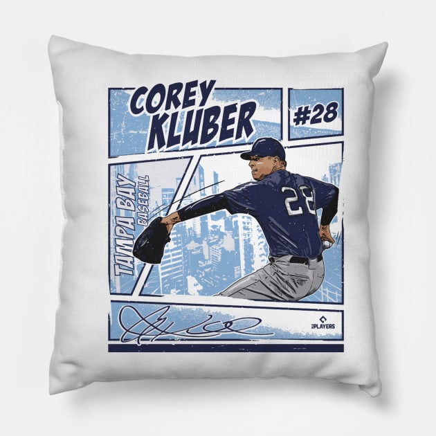 Corey Kluber Tampa Bay Comic Pillow by ganisfarhan