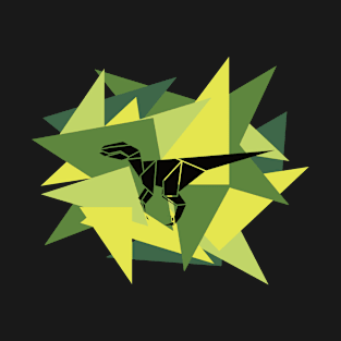 Paper Shards Origami Velociraptor T-Shirt