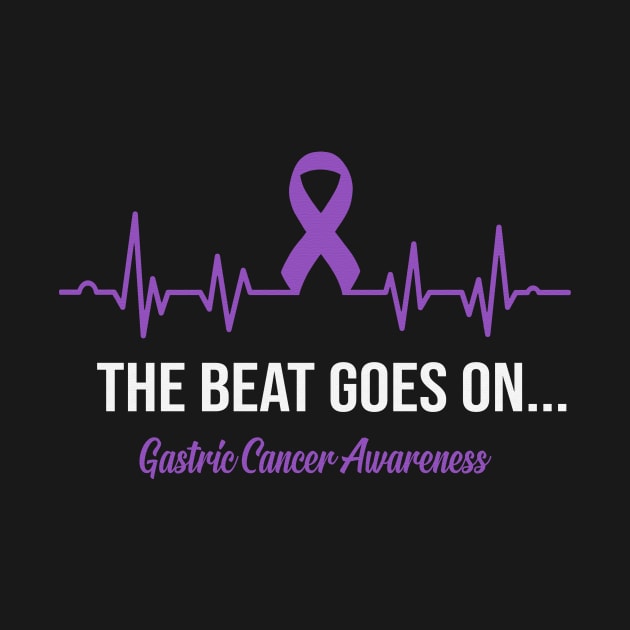 The Beat Goes On Gastric Cancer Awareness Heartbeat Periwinkle Ribbon Warrior by celsaclaudio506