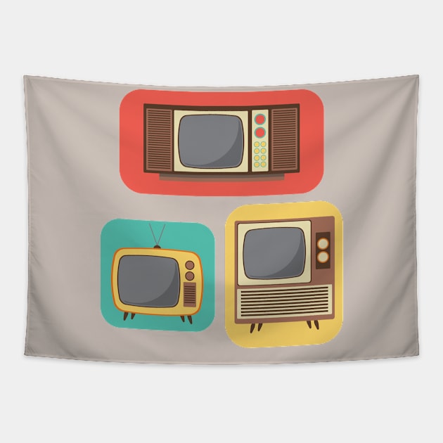 Retro TV Tapestry by Neptunaxy